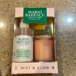 Mist and glow facial spray and candle